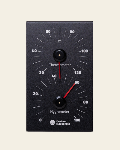 Hygrometer & Thermometer, schwarzes Aluminium