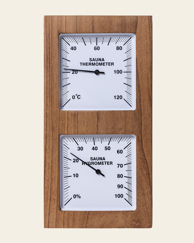 Hygrometer und Thermometer aus Thermoholz