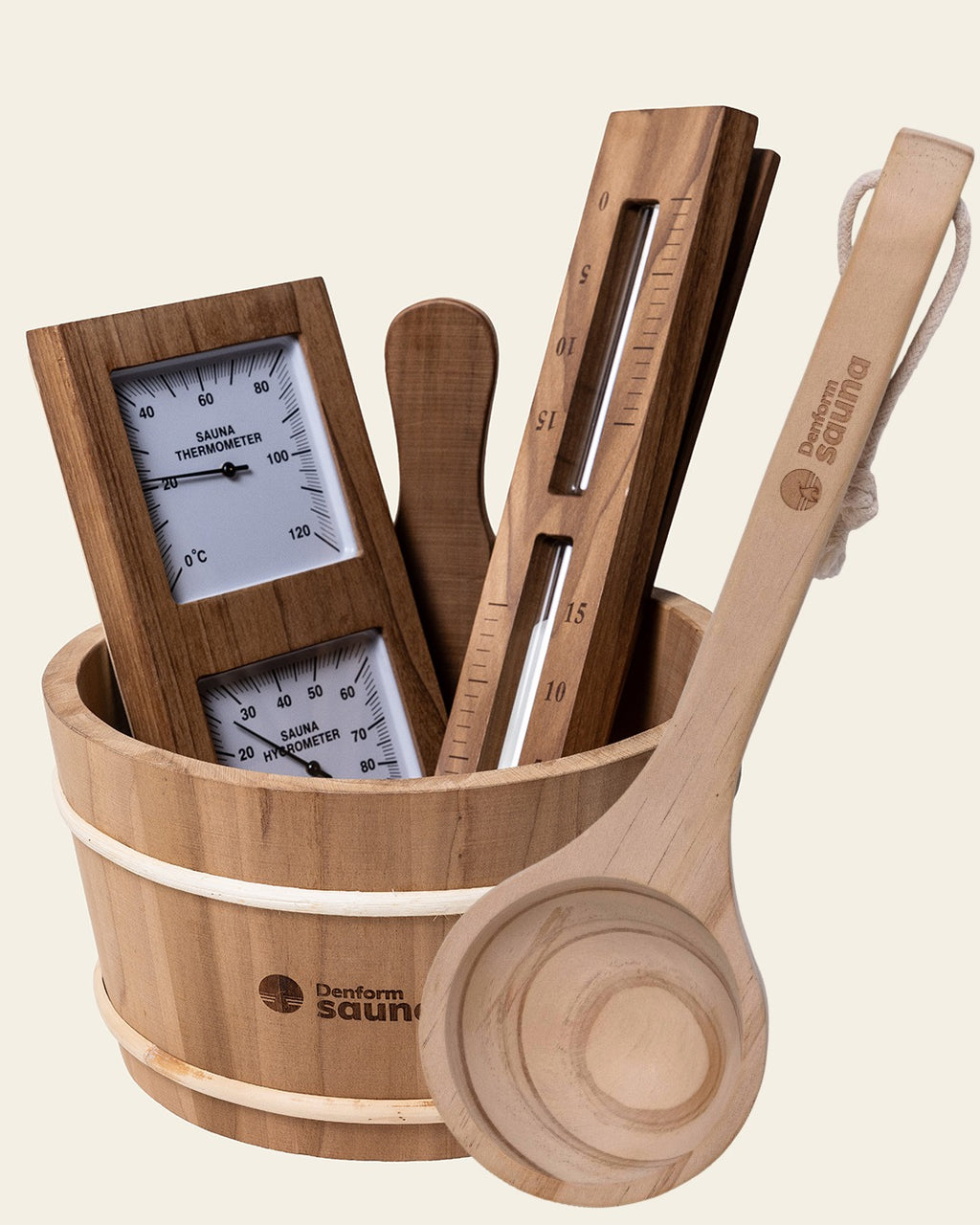 Komplettes Sauna-Set aus Thermoholz
